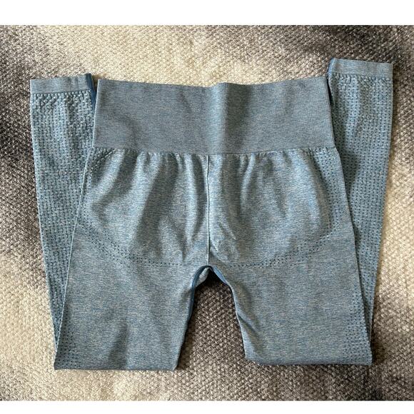 Gymshark Vital Seamless 2.0 Evening Blue Marl 7/8 Length Leggings Size Small - Picture 3 of 10